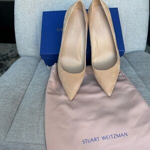 Stuart Weitzman Beige Suede Heels
